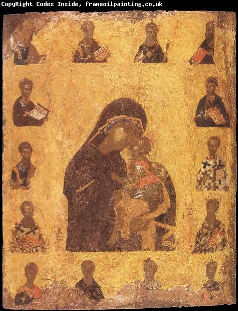 unknow artist Our Lady of Tenderness with Child and Saints in the Frame